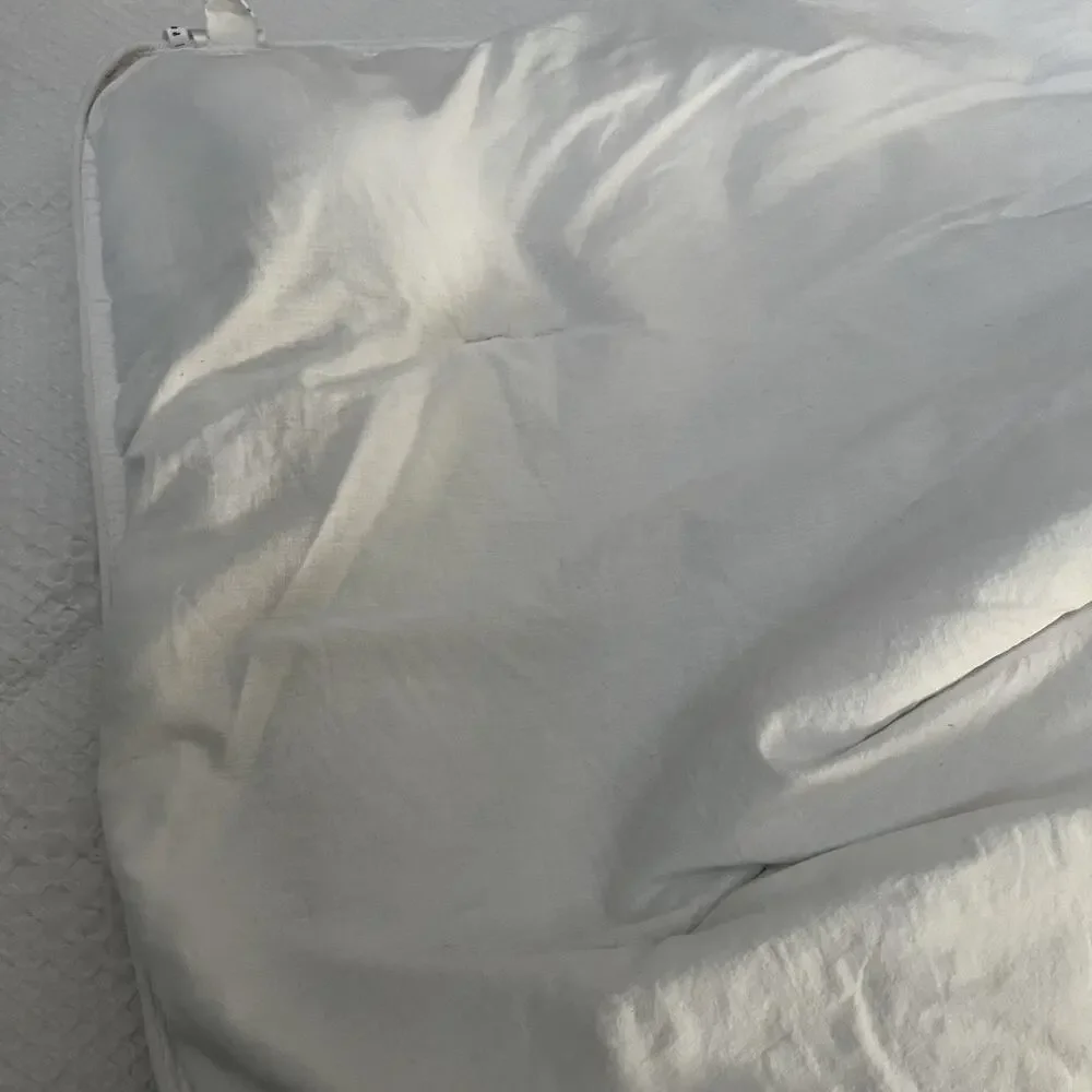 Pottery Barn Comforter Full Queen White Honeycomb Cotton Textured